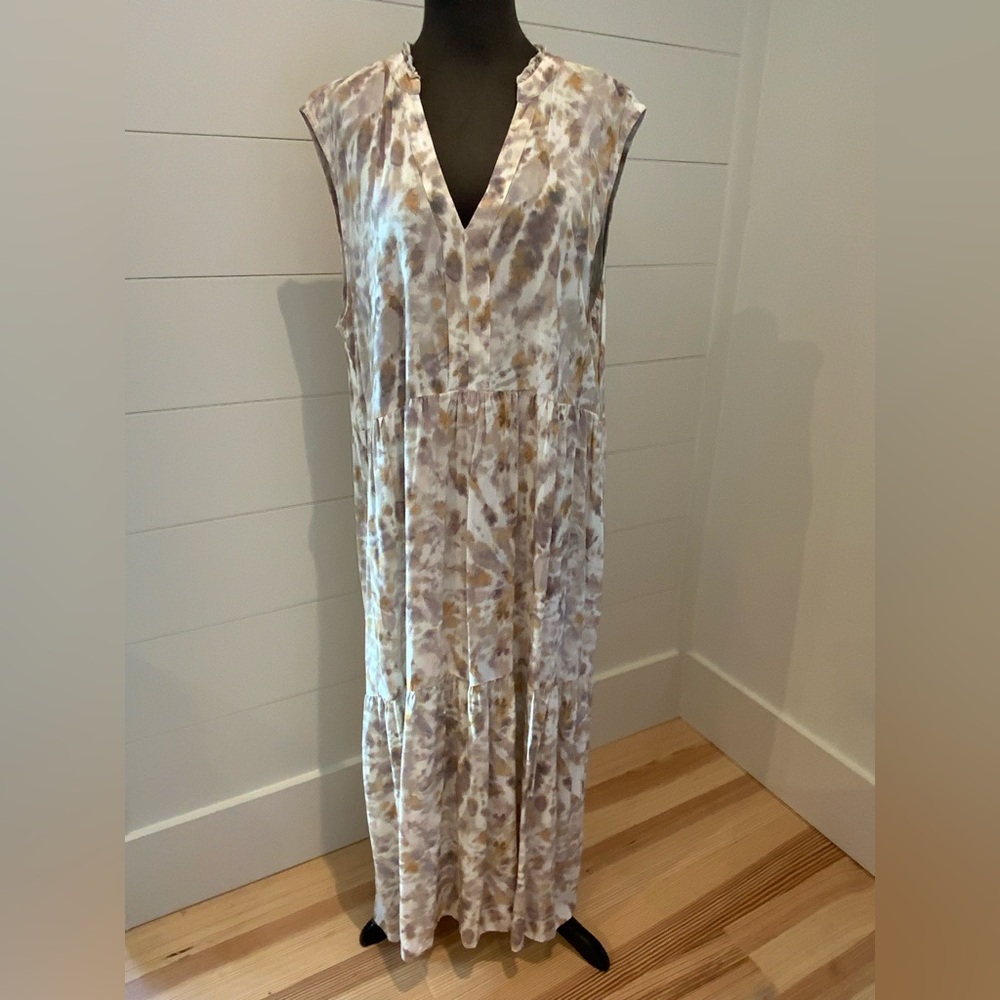 Johnny Was Calme’ Cream and Brown Sleeveless Maxi Dress, Never Worn, NWOT